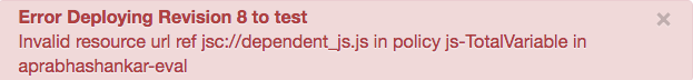 Erreur lors du déploiement de la révision 8 sur "test".