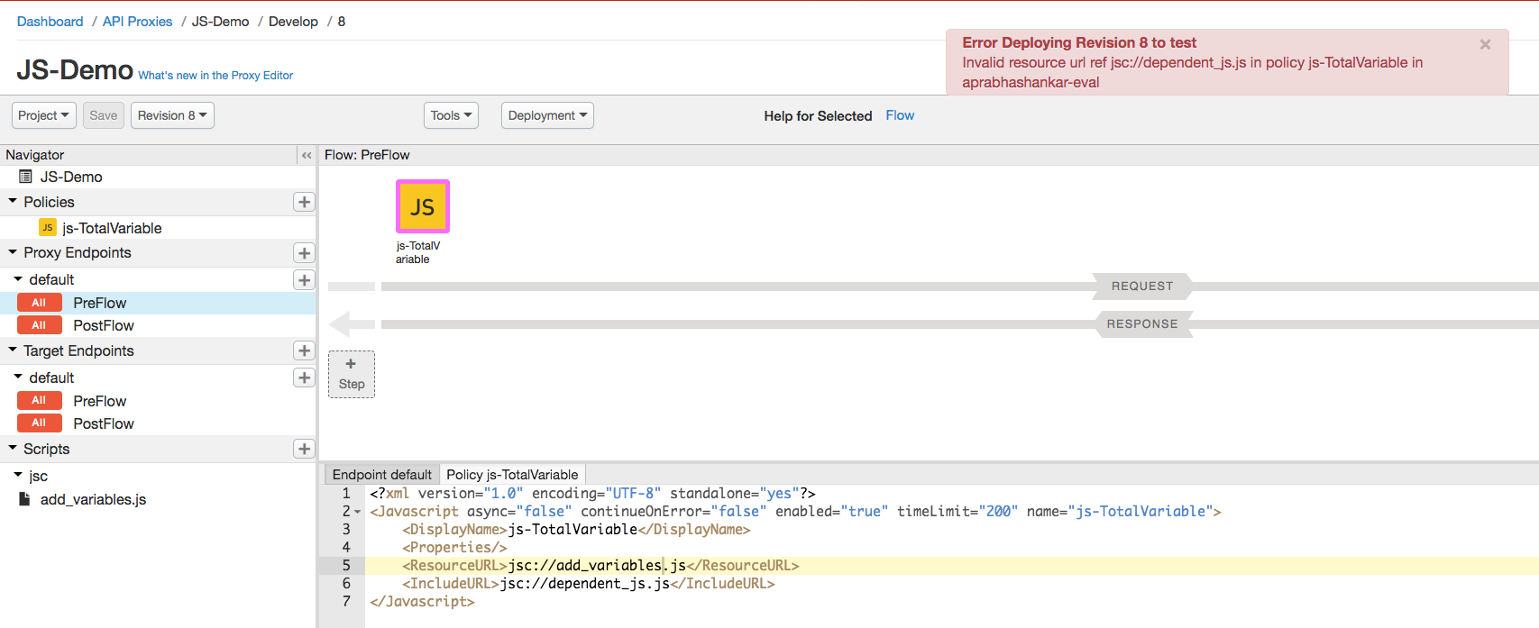 Erreur d'URL de ressource non valide
