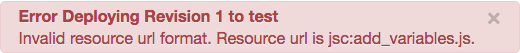 Fehler beim Bereitstellen von Version 1 zum Testen.