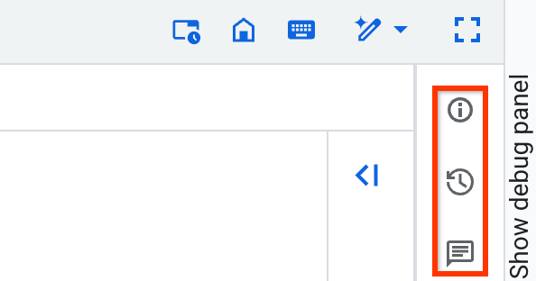 Toolbar adjacent to the data canvas.