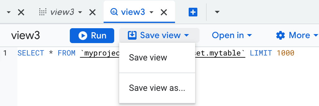 Save view.