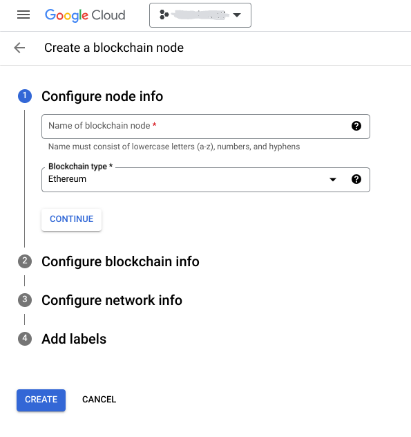 אשף ליצירת צמתים ב-Blockchain Node Engine