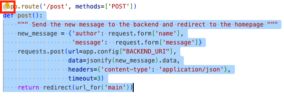 O ícone de lâmpada das ações inteligentes aparece depois de selecionar um bloco de código no Shell e nas estações de trabalho.