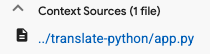 “Gemini：Chat”窗格中列出的上下文来源。