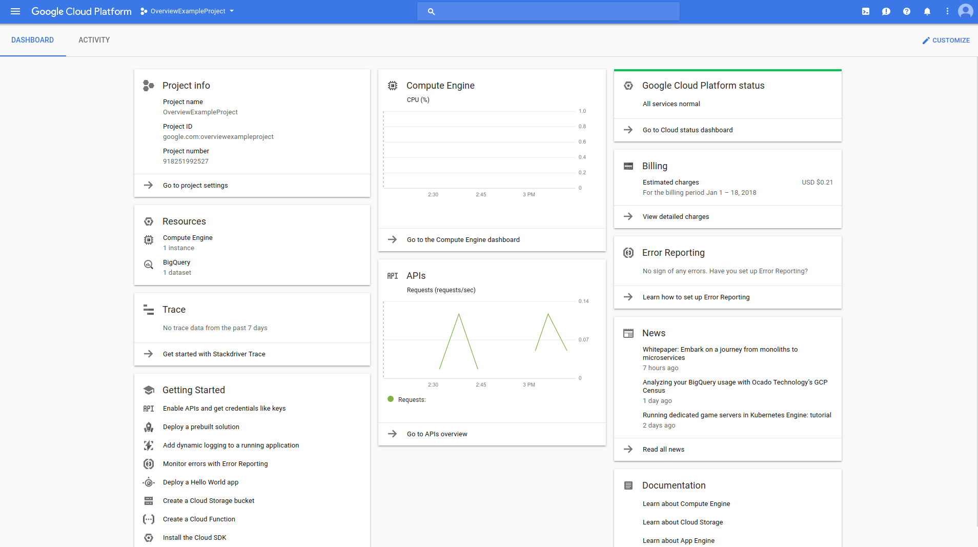 展示网页界面的 Google Cloud 控制台的屏幕截图。