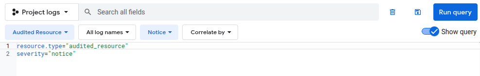 The query editor where you enter sample queries.