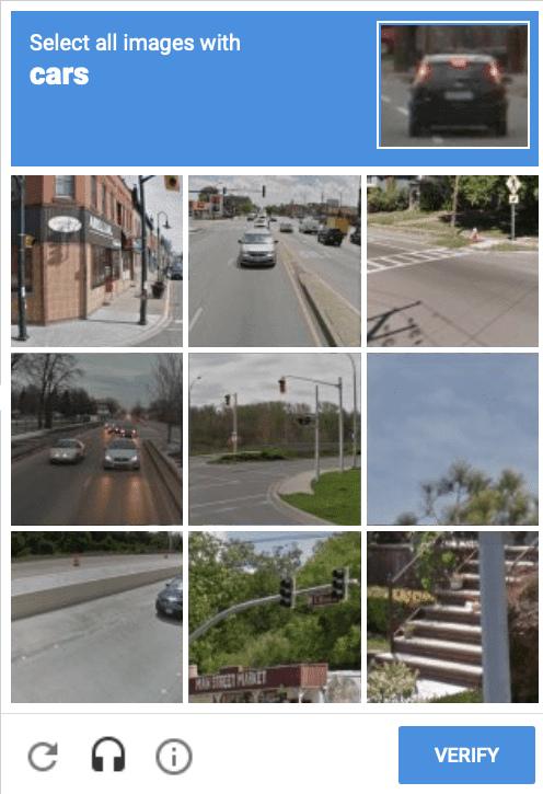 A sample CAPTCHA challenge.