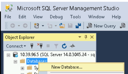 Selecting New Database