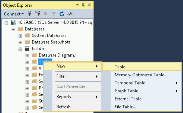 Select New Table