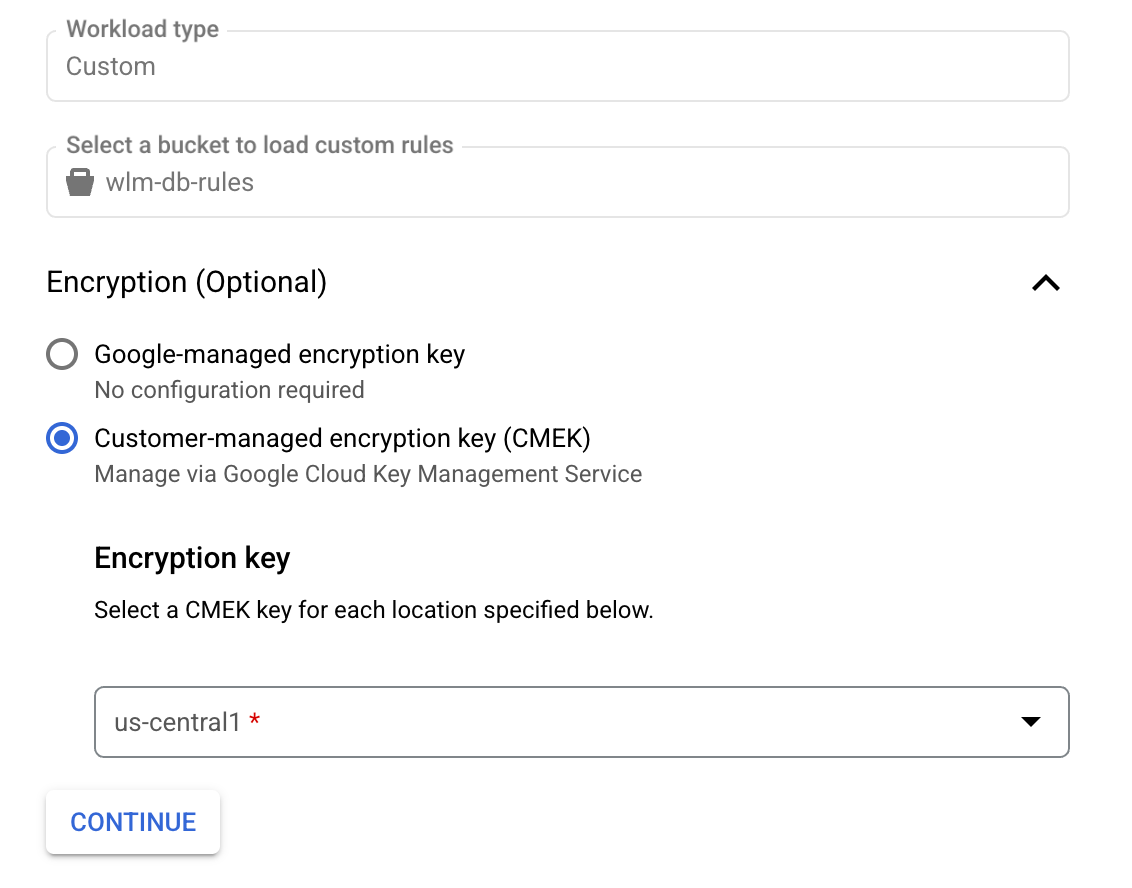 Enable CMEK